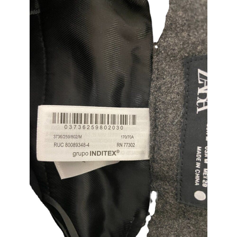 Zara Womens Dress Pants M Gray Wool Blend Straight Leg Trousers 3736/259 NWT - Picture 9 of 16